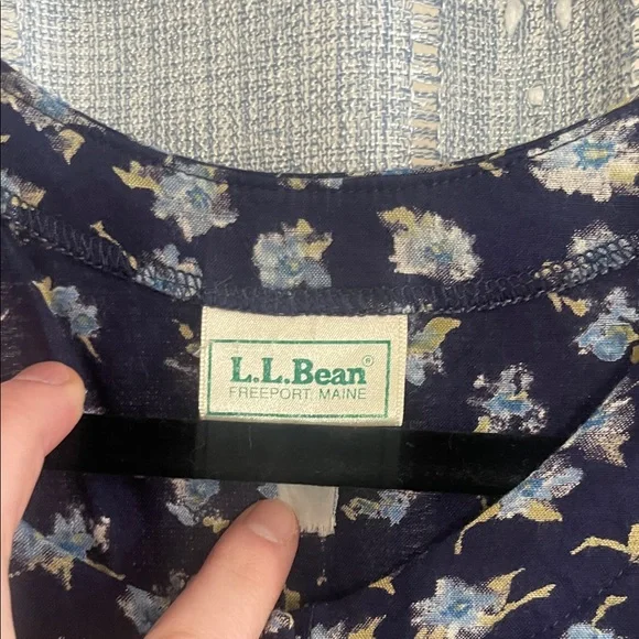 Vintage L. L. Bean Floral Navy Dress - Picture 2 of 5